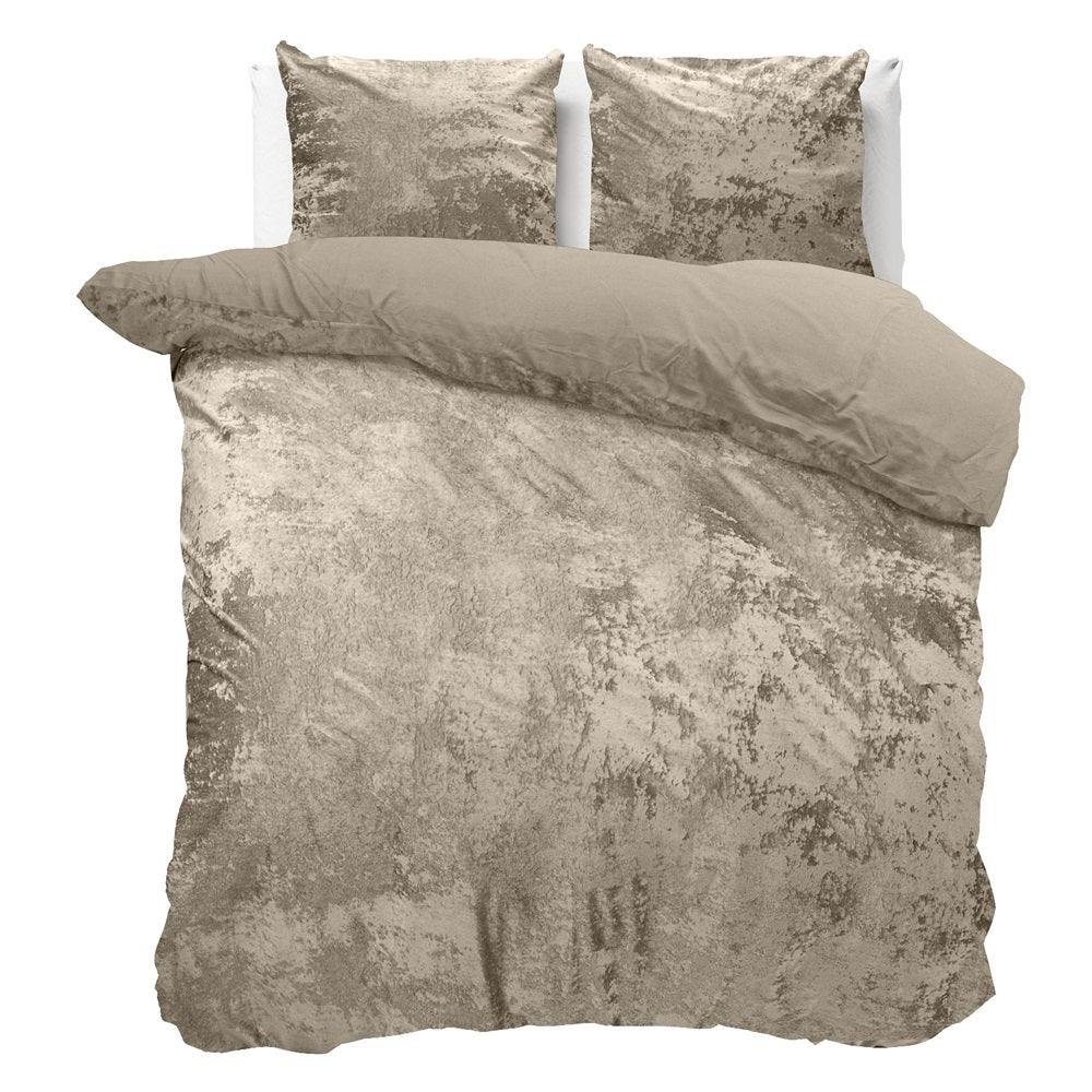 Crushed Velvet Grayish Taupe Dekbedovertrek